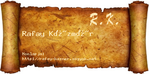 Rafay Kázmér névjegykártya
